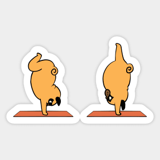 Pug Yoga Handstand Sticker